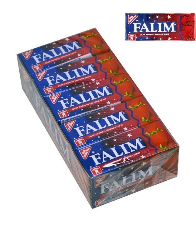 Falım Sakız 7 gr 20'li Paket Çilek Aromalı Koli (18 Adet)
