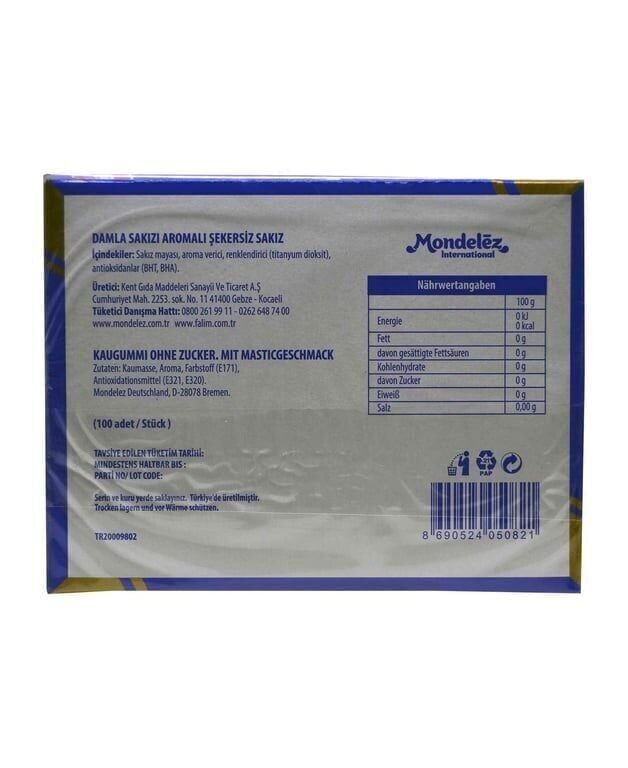 Falım Sakız 100'lü Paket Damla Sakız Aromalı Adet (1 Adet)
