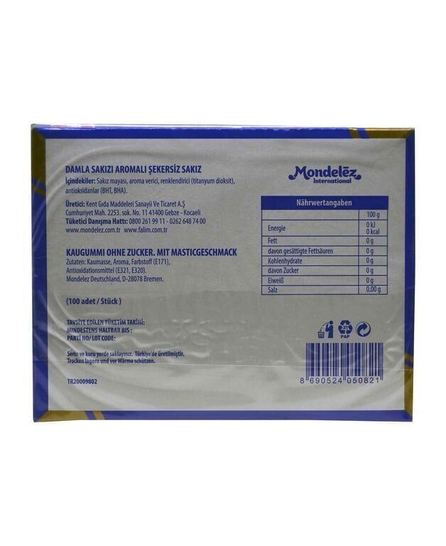 Falım Sakız 100'lü Paket Damla Sakız Aromalı Adet (1 Adet)