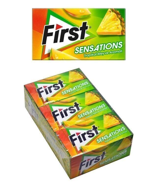 First Sensations Sakız 27 gr 12'li Paket Tropikal Meyve Aromalı Adet (1 Adet)