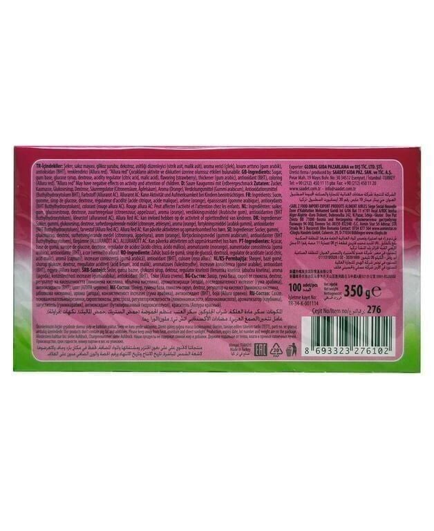 Ekşi Yüz Sakız 100'lü Paket Çilek Aromalı Adet (1 Adet)