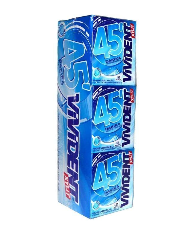 Vivident 45 Dakika Nane Aromalı Sakız 33gr X 18'li Paket Paket (1 Adet)