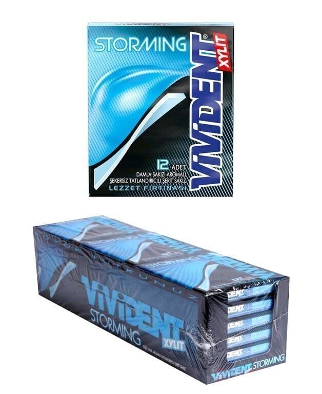Vivident Storming Damla Sakızı Aromalı Sakız 33gr X 18'li Paket Paket (10 Adet)