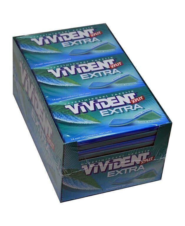 Vivident Extra Xylit Nane Aromalı Tatlandırıcılı Şerit Sakız 26 gr X 18'li Paket Paket (1 Adet)