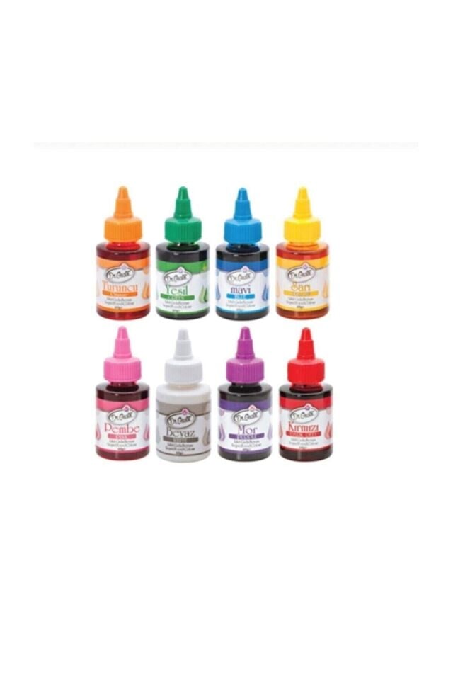 60 Gr 8 Li Set Su Bazlı Likit Sıvı Gıda Boyası 8 Adet