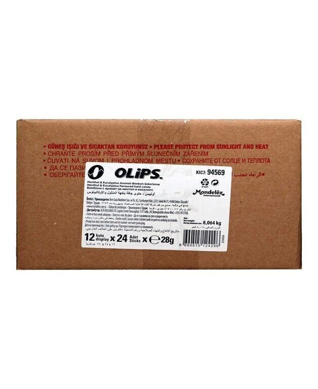 Olips Şekerleme 28 gr 24'lü Paket Mentol & Okaliptus Aromalı Koli (12 Adet)