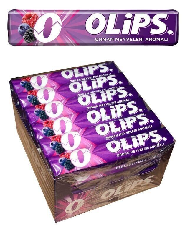 Olips Şekerleme 28 gr x 24'lü Paket Orman Meyveleri Bonbon Koli (12 Adet)