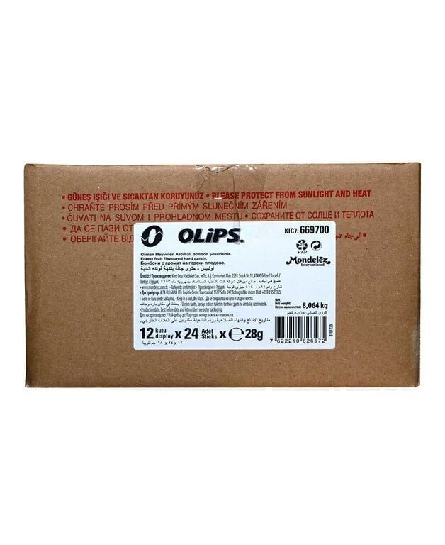 Olips Şekerleme 28 gr x 24'lü Paket Orman Meyveleri Bonbon Koli (12 Adet)