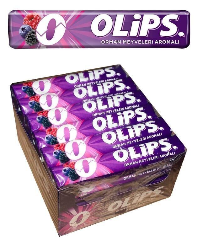 Olips Şekerleme 28 gr x 24'lü Paket Orman Meyveleri Bonbon Koli (12 Adet)
