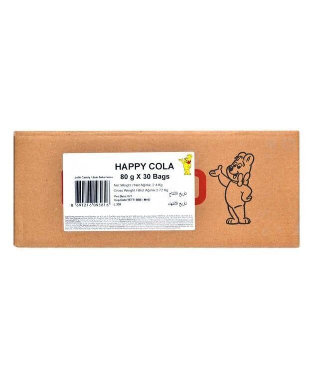 Haribo Yumuşak Şekerleme 80 gr Happy Cola Koli (30 Adet)