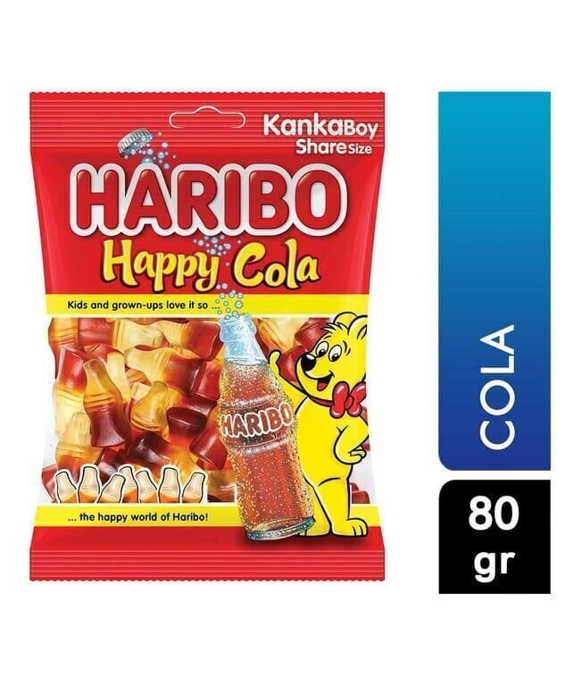 Haribo Yumuşak Şekerleme 80 gr Happy Cola Koli (30 Adet)