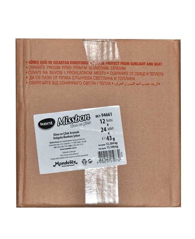 Missbon Şeker 43 gr 24'lü Paket Elma & Çilek Aromalı Paket (1 Adet)