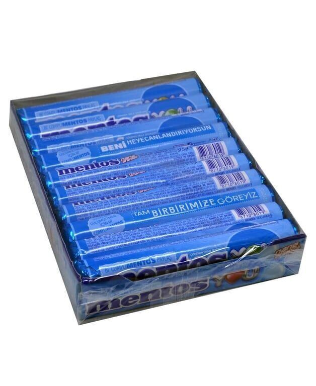 Mentos Şekerleme 37,5 gr X 20'li Paket Nane Aromalı Çiğnenen Draje Paket (1 Adet)