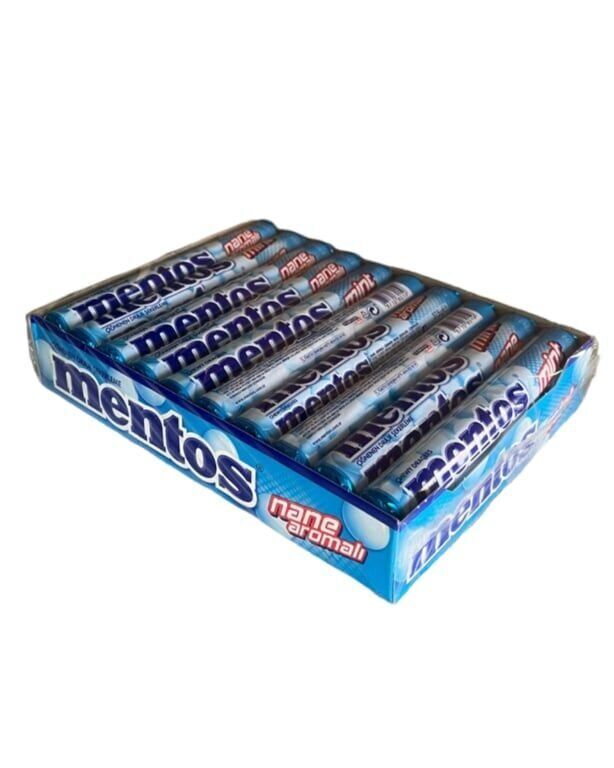 Mentos Şekerleme 37,5 gr X 20'li Paket Nane Aromalı Çiğnenen Draje Koli (16 Adet)