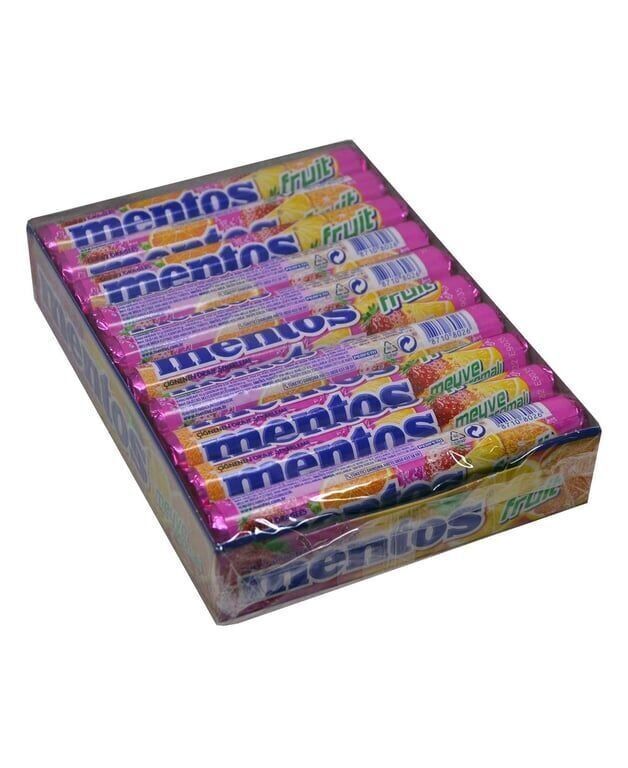 Mentos Şekerleme 37,5 gr X 20'li Paket Karışık Meyve Aromalı Çiğnenen Draje Paket (1 Adet)