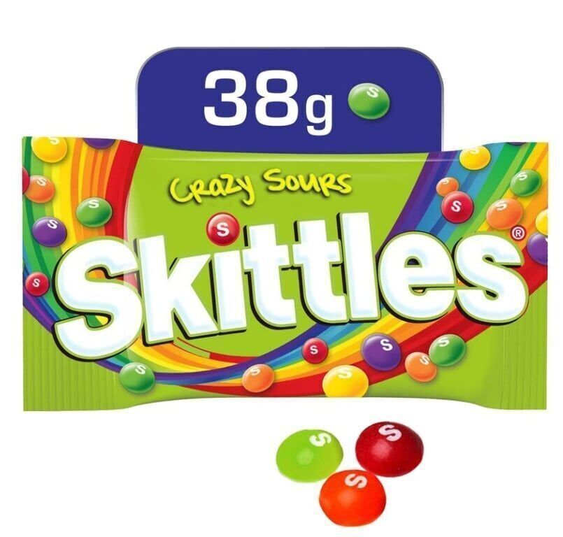 Skittles Crazy Sours 38gr Koli (14 Adet)