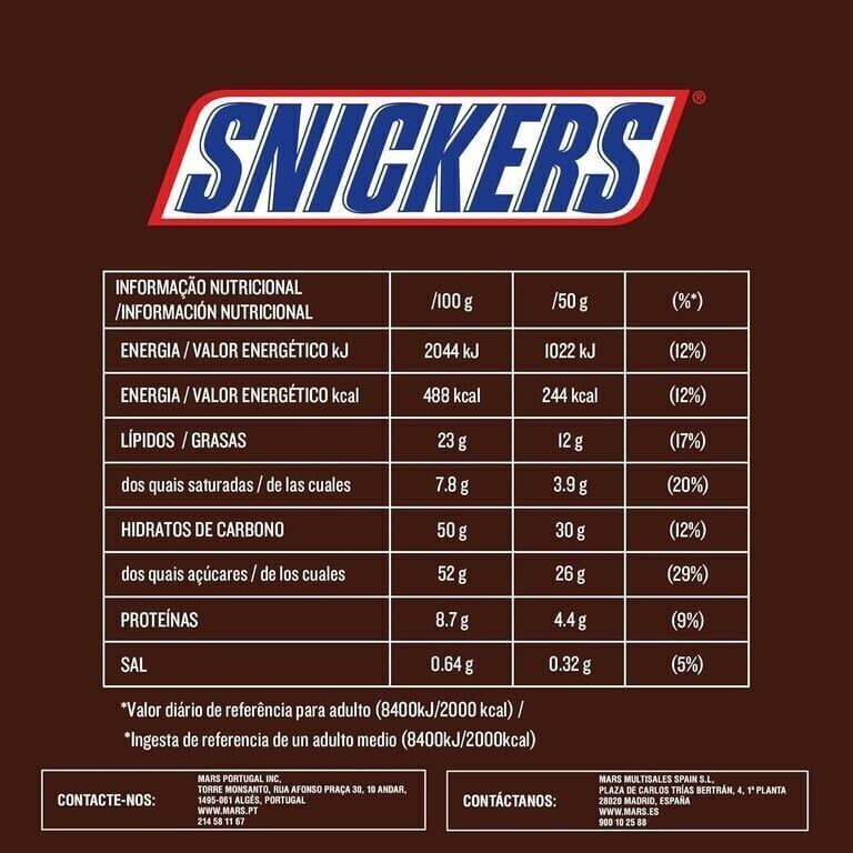 Snickers Çikolata 50 gr 24'lü Paket Paket (1 Adet)