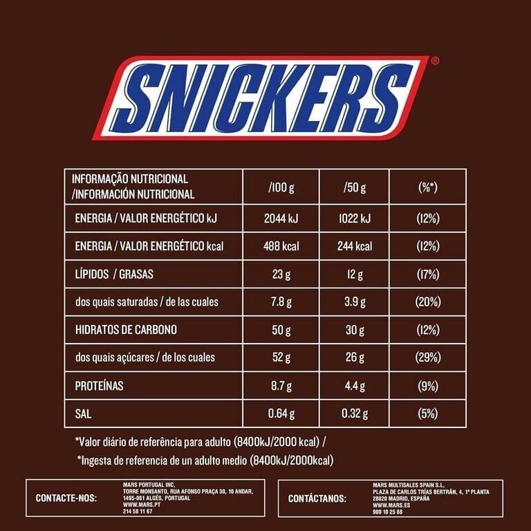 Snickers Çikolata 50 gr 24'lü Paket Paket (1 Adet)