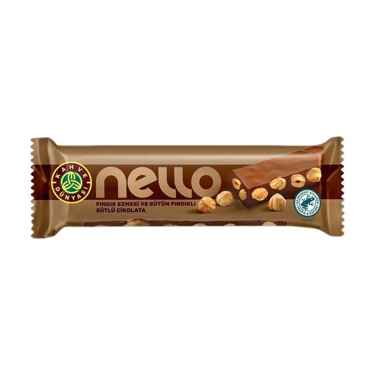 Nello Fındık Ezmesi Ve Fındıklı Çikolata 33 G Paket (20 Adet)