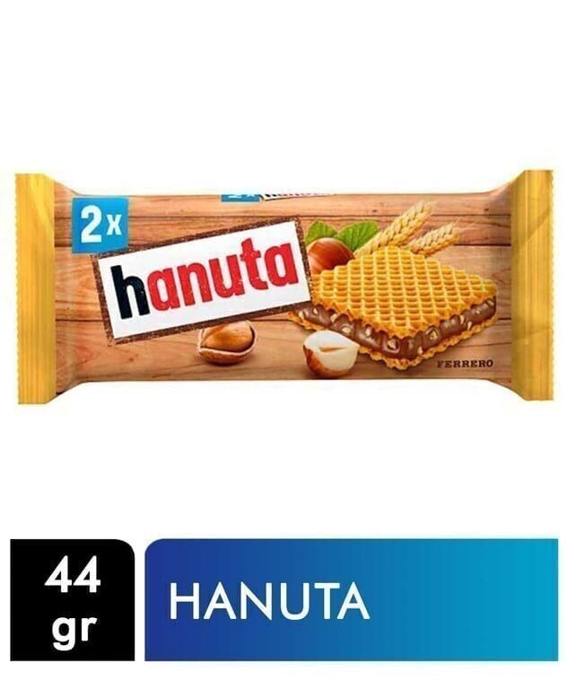 Hanuta Çikolatalı Fındık Kremalı 2'li Gofret 44 gr Paket (18 Adet)
