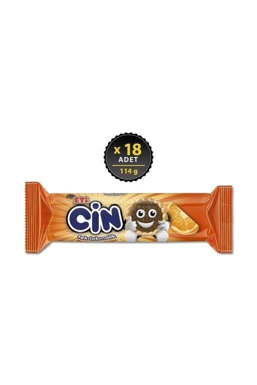 Eti Cin Lokmalik Portakallı Bisküvi 114 g x 18 Adet Adet (1 Adet)