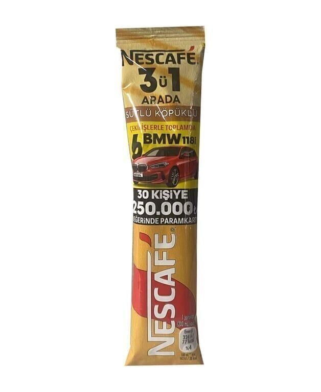 Nescafe 3'ü 1 Arada Sütlü Köpüklü 18 Gr 48'li Paket Koli (12 Adet)