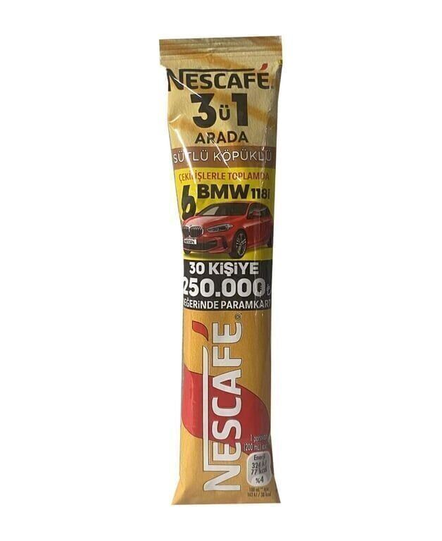 Nescafe 3'ü 1 Arada Sütlü Köpüklü 18 Gr 48'li Paket Koli (12 Adet)