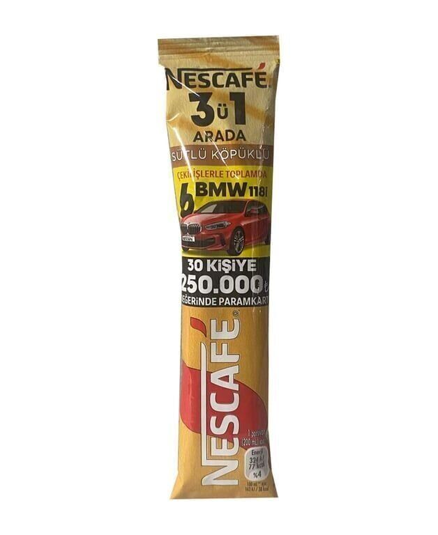 Nescafe 3'ü 1 Arada Sütlü Köpüklü 18 Gr 48'li Paket Koli (12 Adet)