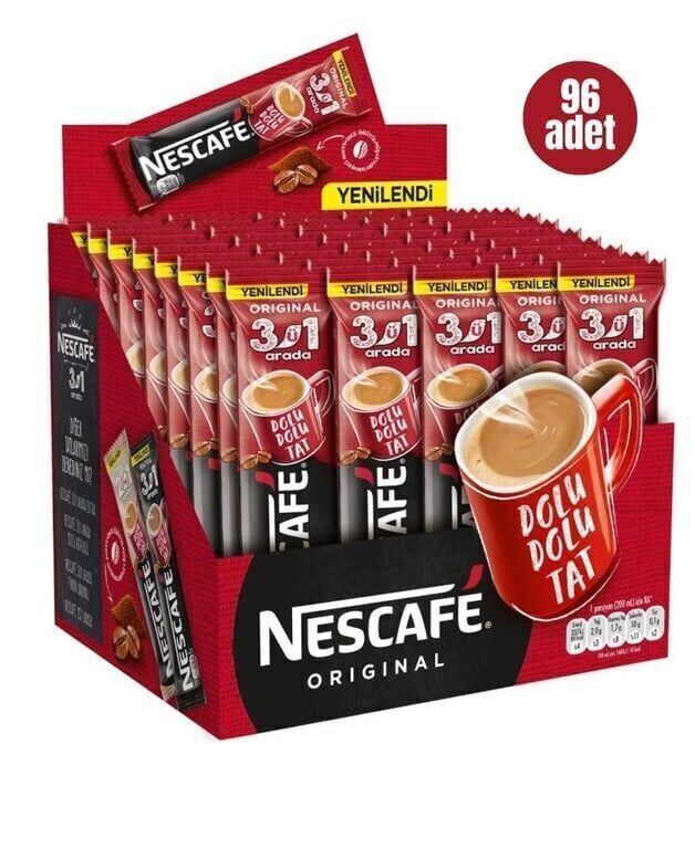 Nescafe 3'ü 1 Arada 17,5 gr x 96'lı Paket Original Adet (1 Adet)
