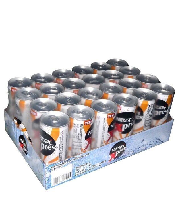 Nescafe Xpress Soğuk Kahve 250 ml Karamelli Koli (24 Adet)
