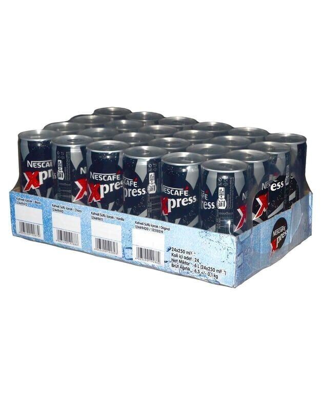 Nescafe Xpress Soğuk Kahve 250 ml Black Roast Koli (24 Adet)