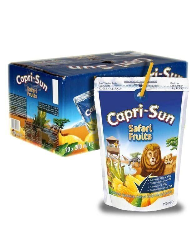 Capri-Sun Meyve Suyu 200 ml 20'li Paket Safari Fruits Koli (20 Adet)
