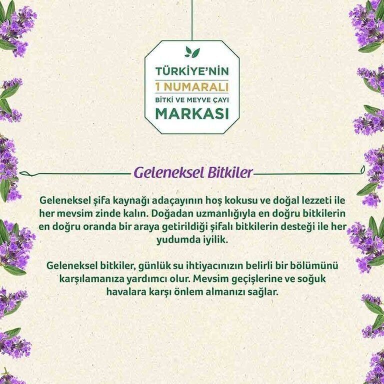 Doğadan Bitki Çayı 20'li Adaçayı Adet (1 Adet)