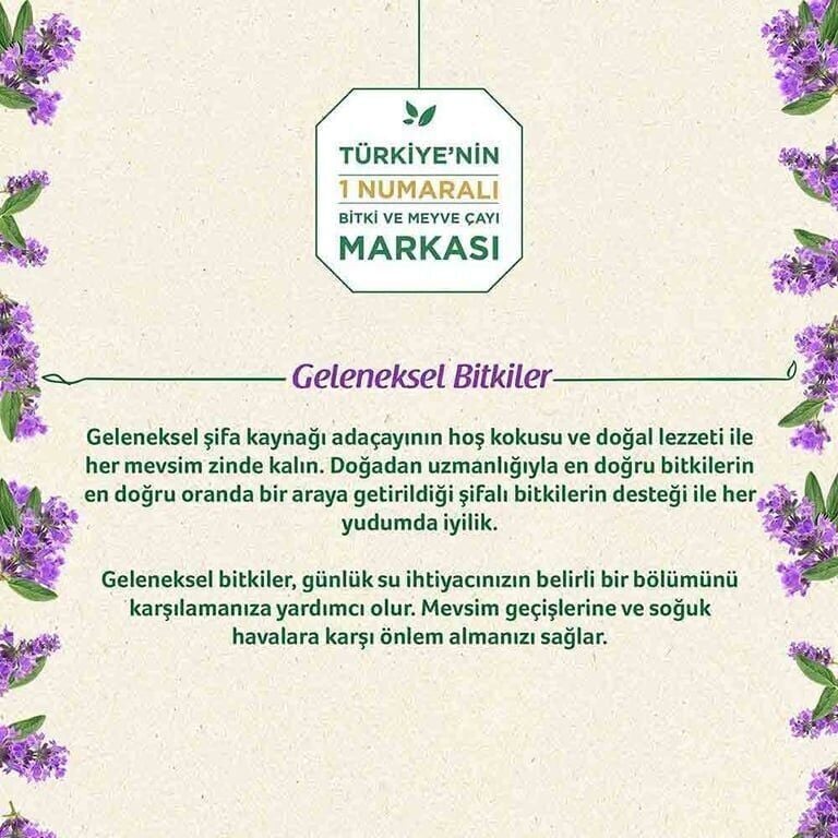 Doğadan Bitki Çayı 20'li Adaçayı Paket (6 Adet)