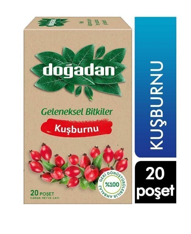 Doğadan 20'li Kuşburnu Bitki Çayı Koli (12 Adet)