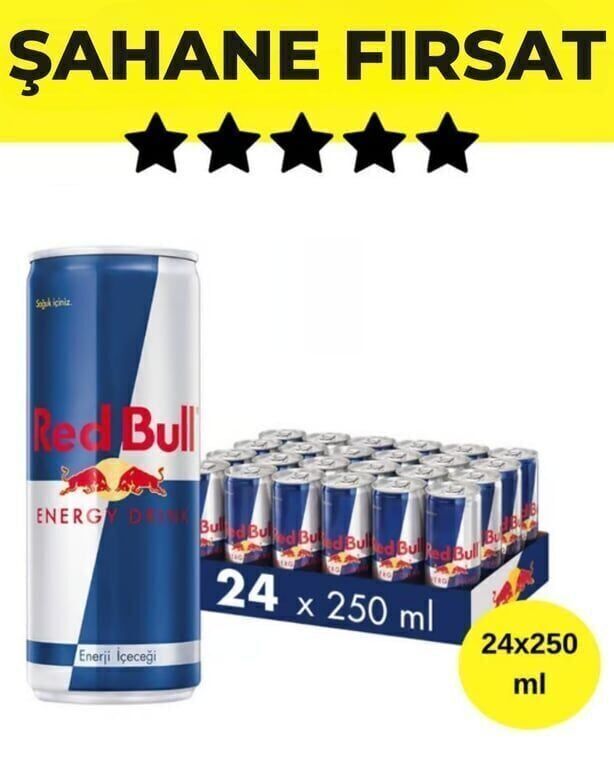 Red Bull Enerji İçeceği 250 ml X 24'lü Paket Adet (1 Adet)