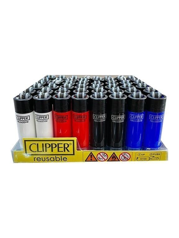 Clipper Pocket Renkli Taşlı Çakmak Paket (48 Adet)
