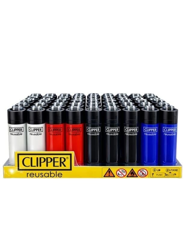 Clipper Pocket Renkli Taşlı Çakmak Paket (48 Adet)