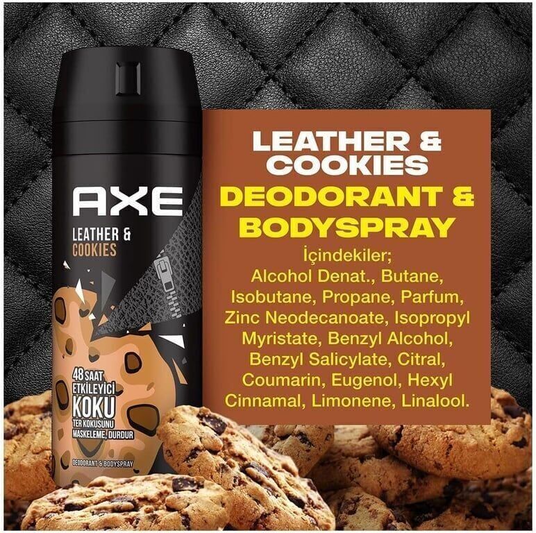 Axe Leather&Cookie Deodorant 150 ml Koli (24 Adet)