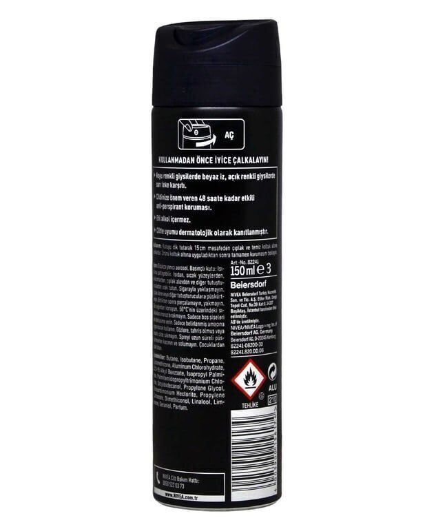 Nivea Erkek İnvisible Black&White Deodorant 150 ml Adet (1 Adet)