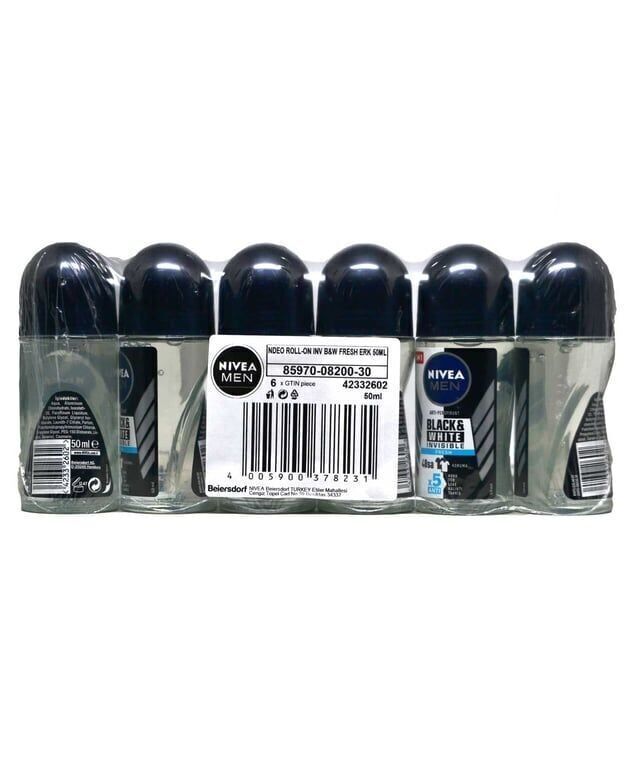 Nivea Roll On 50 ml Erkek İnvisible Black & White Fresh Adet (1 Adet)