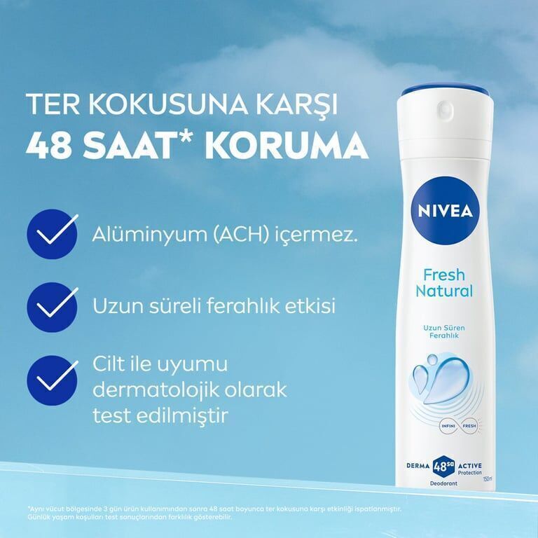 Nivea Deodorant 150 ml Kadın Fresh Natural Adet (1 Adet)