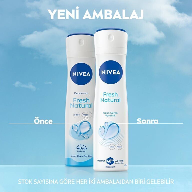 Nivea Deodorant 150 ml Kadın Fresh Natural Koli (30 Adet)