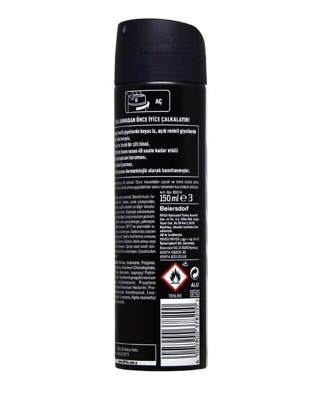 Nivea Deodorant 150 ml Erkek İnvisible Black&White Fresh Paket (6 Adet)