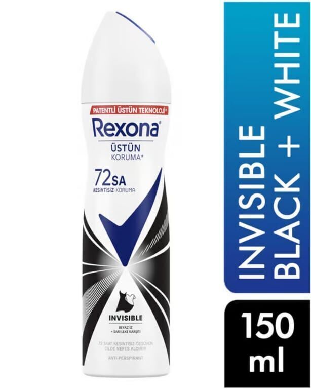 Rexona Kadın Invisible Black White Deodorant 150 ml Adet (1 Adet)